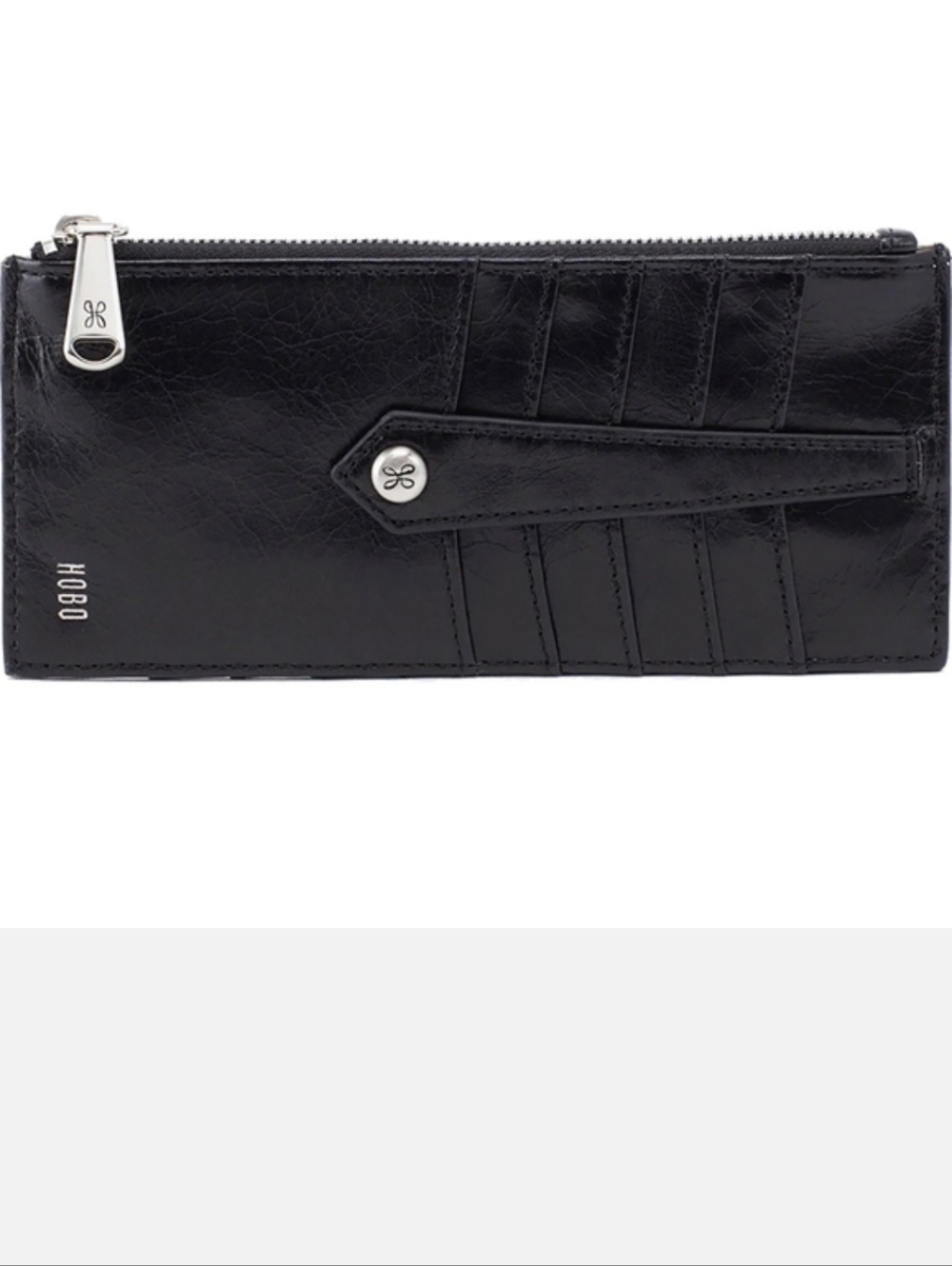 HOBO Black Leather Zip Wallet